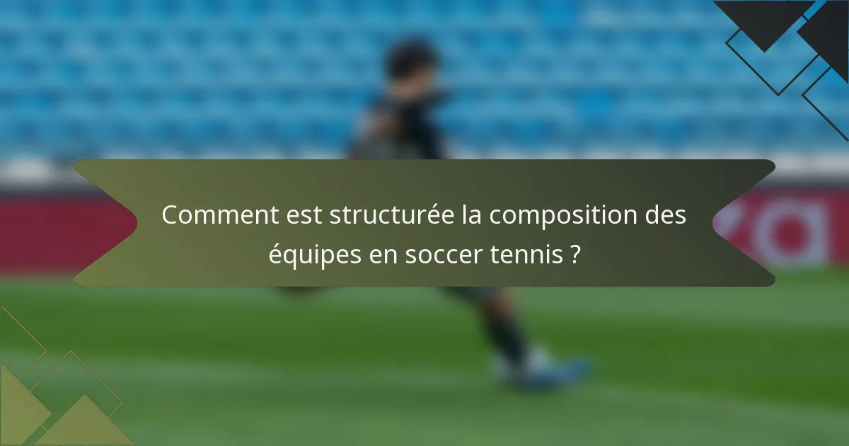 Comment est structurée la composition des équipes en soccer tennis ?