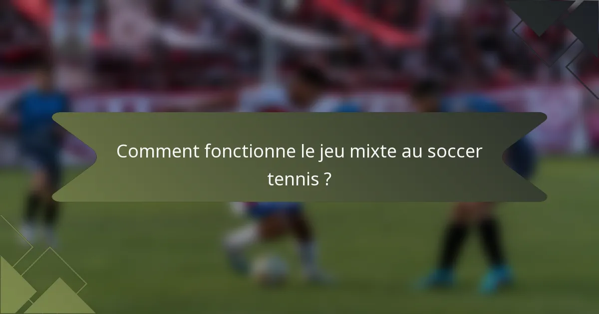 Comment fonctionne le jeu mixte au soccer tennis ?