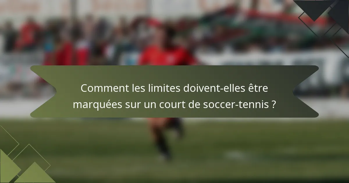 Comment les limites doivent-elles être marquées sur un court de soccer-tennis ?