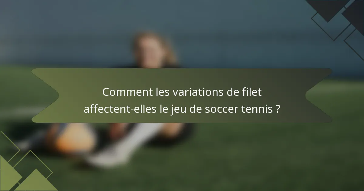 Comment les variations de filet affectent-elles le jeu de soccer tennis ?