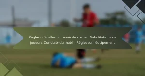 Règles officielles du tennis de soccer : Substitutions de joueurs, Conduite du match, Règles sur l’équipement