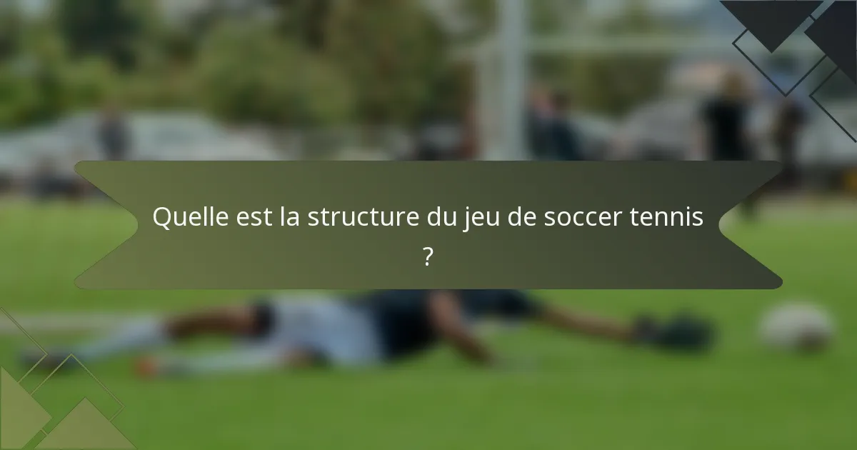 Quelle est la structure du jeu de soccer tennis ?